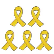 Set Of 5 Ribbon Brooch Pin Beautiful Design Ribbon Enamel Pin Alloy Material Yellow