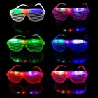 50 Flashing LED Shutter Glasses Light Up Rave Slotted Party Glow Shades Fun UK