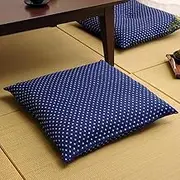 Ikehiko #1240890192904 Zabuton Cover, Meisenban, Sashiko Style, Navy, Approx. 21.7 x 23.2 inches (55 x 59 cm), 1 Piece Cushion Cover, Stylish, Japanese, Modern, Japanese-Style Room, Western Style