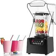 Blender Smoothie Maker, 2L Commercial Stand Mixer with Sound Enclosure, 17000rpm Blade, Ice Crusher, 5 Presets, Professional Silent Countertop Blender, Self-Cleaning, for Smoothies Fruits
