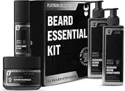 The Beard Struggle Beard Growth Kit for Men Essential Kit with Balm, Oil, Wash & Conditioner - Grooming Kit for Men - Platinum Collection - Vanir's Wisdom