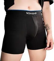 [Wonababi] Boxer Briefs Underwear for Trans, Anti-Chafing Stretch Boy shorts Panties for Transboy, Ftm, Cosplay, No Roll Seam
