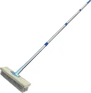 Concrete Brush - Stainless Steel Wire Brush,Manual Garden Sweeping Tool, Outdoor Scrubbing Tool for Weeds, Moss, Algae and Stubborn Stains
