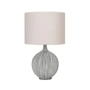 Galvin Ceramic Base Fabric Shade Desk Table Light Lamp Blue/Linen