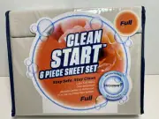 Clean Start 6pc Sheet Set, full.. Antimicrobial Microban Technology Taupe(New)