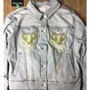 LuLaRoe Harvey Denim Jacket Large Aztec