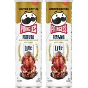 Pringles MILLER LIGHT BEER Can Chicken Potato Crisps Chips LIMITED 5.5 (2 Pack)