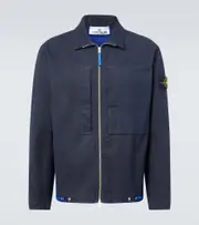 [Stone Island] Stone Island Compass cotton canvas overshirt AU 90 blue