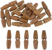 Prettyia 20Pcs Wooden Toggle Buttons for Duffle Coat Sewing, Crafts, Jewelery Making