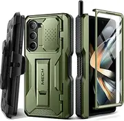 [Tongate] for Galaxy Z Fold 5 Case, with New S Pen Holder & Screen Protector & Kickstand, Full-Body Rugged Hinge Protection Case with Belt-Clip & Camera Cover for Samsung Galaxy Z Fold 5 Case, Green