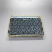 Michael Kors jet set large zip clutch wristlet- Black/gold