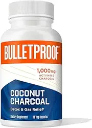 Bulletproof Coconut Charcoal, Supports Better Digestion and Gas Relief (90 Capsules)