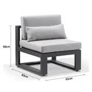 Santorini Single Modular Outdoor Aluminium Lounge - Outdoor Aluminium Lounges