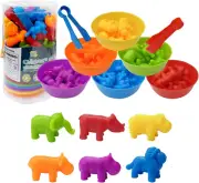 Counting Animals Matching Games, Sorting Stacking Toys with Bowls, Montessori S