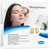 WoodyKnows Nasclear Nasal Filters, Model 2024, seasonal allergies and industrial pollution aid, public transportation and pet grooming protection (Trial S/M/L/XL)