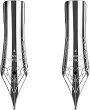 2x Fountain Pen Replacement Nib Special Spare Nib for Wings Pilot Fountain Pen 78G 88G KaKuno Desk Pen (Silver Nib F x 2)