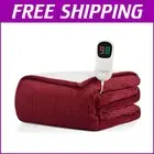 Luxury Heated Electric Blanket Throw - 50"x60" Sherpa with Auto-Off Feature