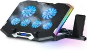 Topmate C11 Laptop Cooling Pad RGB Gaming Notebook Cooler, Laptop Fan
