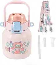 680ml Insulated Water Bottle with Handle,Vacuum Large Flask,Stainless Steel Sports Water Flask Jug with Strap, 680ml Capacity Stainless Steel Tea Flask for Kids Outdoor