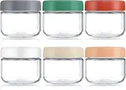 Feshory 6 Pack [300 ML] Overnight Oats Container Jar with Screw Lid - Wide Mouth & Airtight Glass Food Storage Jar, Wide Mouth Glass Meal Prep Containers for Food, Salad, Spice, Snacks, Dressing Sauce