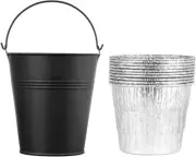 Drip Bucket & 10 Disposable Foil Liners for Traeger Pit Boss Pellet Grill Grease