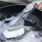 Dishwashing with Soap Dispenser Scrub Cleaner Dish Scrubber Sponge Brush