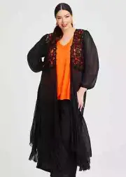 Taking Shape Duster Jacket Size 24 Hippolyta Lace Pleated Style NWT RRP $200