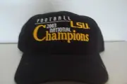 LSU TIGERS 2003 CHAMPS STRAPBACK DEADSTOCK HAT CAP VINTAGE C5