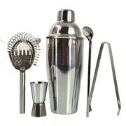 5PCS Cocktail Shaker Bartender Set Mixer Martini Spirits Bar Strainer