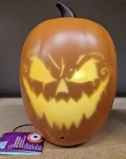 Home Accents 12 in. Battery Projection Scary Jack-O-Lantern Pumpkin Sensor NEW