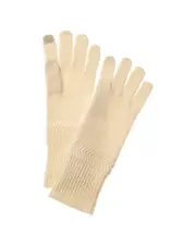 Hannah Rose Herringbone Trim Cashmere Gloves