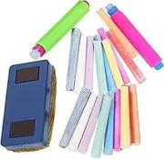 jojofuny 1Set Dustless Colored Chalk Teachers with Holder for Blackboard Whiteboard Non Porous Surfaces Less Dust Easy Clean for Classroom Home Use