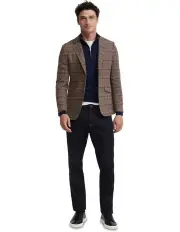 [Oxford] Blake Wool Rich Checked Blazer in Nutshell