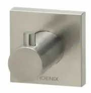 Phoenix RADII ROBE HOOK Square Plate BRUSHED NICKEL *Australian Brand