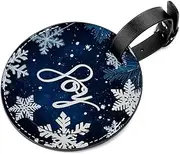 [CWAGFEQZ] 2-Pc Luggage Tags for Suitcases,Travel Tags for Luggage,Snowflake Colorful Winter Snow