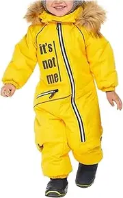 [Generic] Boys and Girls One Piece Snowsuits Zip Up Overalls Ski Suits Winter Waterproof Coats Jumpsuits for Baby Toddler