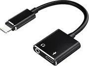 Iphone AUX Adapter for Headphone Jack Cable Dongle(2in1) Lightning to 3.5mm Splitter Apple MFI Certified Charger Cord Audio Adaptador Para Music Power Charge Converter for 11 12 13 14 Pro Max 7 8 Plus