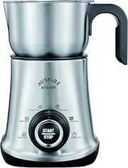 AUSPURE Milk Frother Advanced Electric, Milk Foam Maker, Tink & Tick, Hot & Cold, 6-Modes for Coffee Latte, Cappuccino, Hot Chocolates, Hot Milk Tea, Best Kitchen Tools, with Whisk & Milk Jug