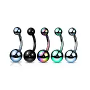 Titanium Belly Ring 14 Gauge 3/8" (10 MM) PVD Plated - 5 Colors