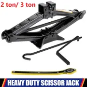 2/3 Ton Scissor Jack Car Van Wind Up Tyre Lift W/Chrome Crank Handle Emergency