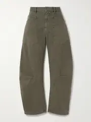 [Nili Lotan] Nili Lotan - Shon Pleated Cotton-blend Twill Tapered Pants - Army green - US2 US 2 Green