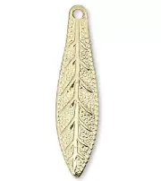 10 Gold Plated Brass 19x5mm Leaf Drop Leave Charms