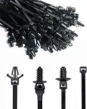 VAGURFO 120 Pack Black Nylon Push-fit Cable Zip Tie, Self-locking, Universal