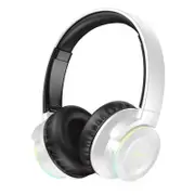 B9 Wireless bluetooth 5.0 Headphone LED Stereo Bass Touch Control Earphone Support TF Card Mic for Mobile Phones WHITEBLACK COLOR