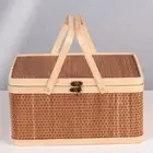 Weaved Bamboo Basket Chinese Style Bread Storage Basket Dragon Boat Festival
