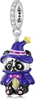 [Teleye] Panda Wizard Pendant Charm 925 Sterling Silver Charm Fits For Pandora Bracelet Necklace,PD0871, Cubic Zirconia, Created Cubic Zirconia