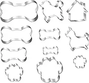 11pcs Piece Cookie Cutter Shapes Baking Set, Stainless Steel Cutter Tools Molds, Dog Bone Sturdy Mini Cookie Cutter Non Stick for Biscuit Pastry Fondant Sandwich Cake