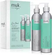MUK. Fat muk Volumising Shampoo and Conditioner Care Duo for Fine Hair - Lightweight Shampoo and Conditioner Expands Hair Shaft for Thickness, Fullness. Volume Shampoo and Conditioner Set, 300ml Each