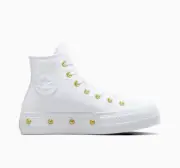 Converse Chuck Taylor All Star Lift Platform Star Studded White/Gold Size 8