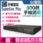 SUPERLIVE PLUS 監視器 500萬 4路監控主機 5合1 H.265 高清 AHD TVI DVR